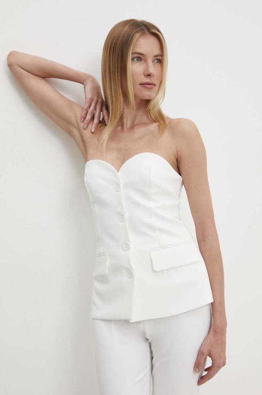 Answear Lab top z elastanem biały 5372.tw