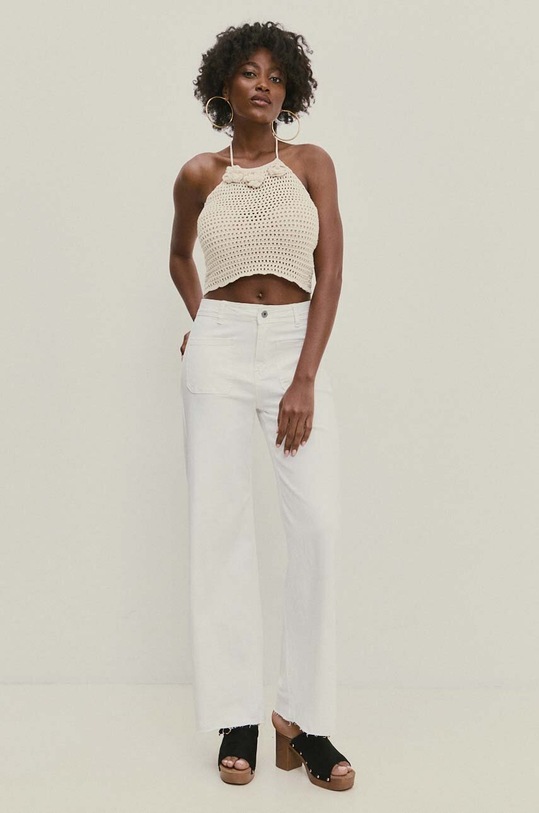 Μπλουζάκι Answear.LAB 4276.TWK μπεζ WW24