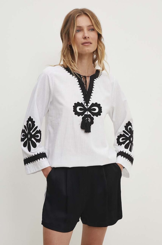 Answear Lab bluzka bawełniana regular biały 23100.TWK