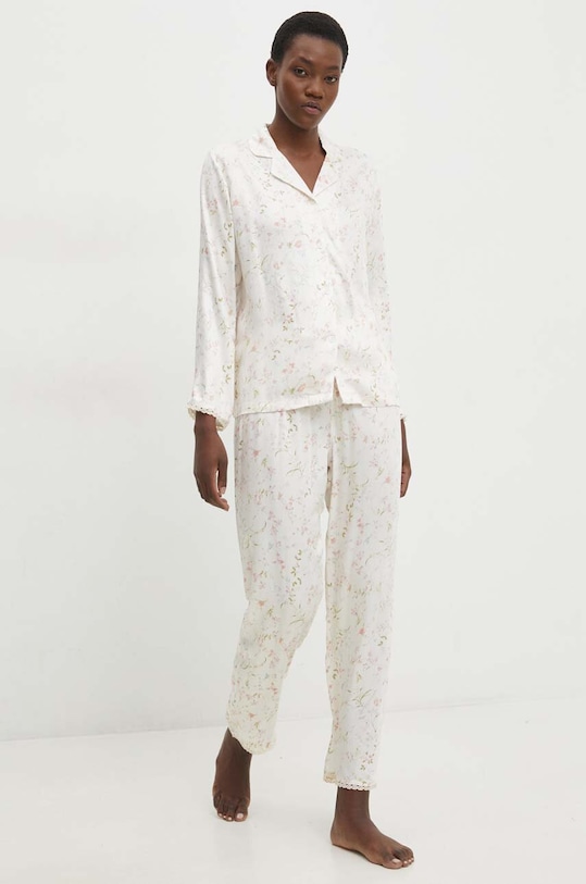 Answear Lab piżama tkanina beżowy paj.1.cdb