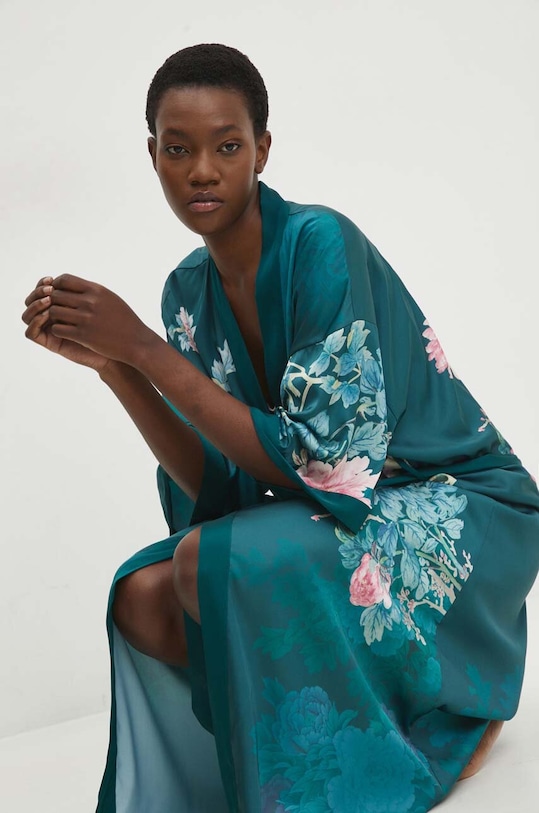 Answear Lab szlafrok tkanina zielony 1201153.cdb