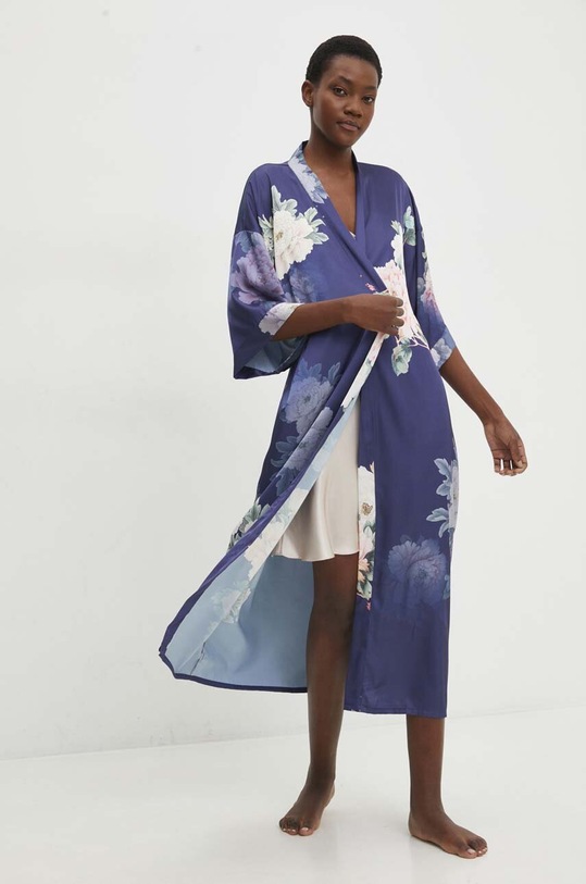 Answear.LAB szlafrok tkanina granatowy 1201155.cdb