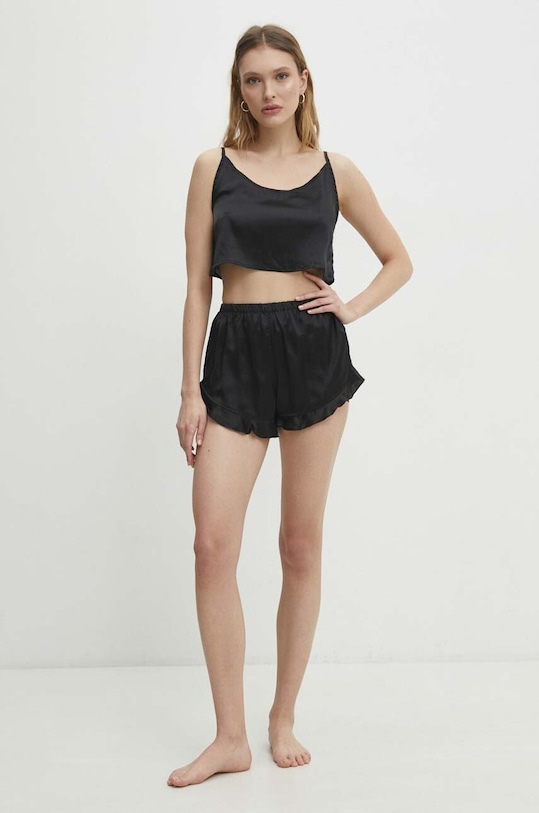 Pyžamo Answear.LAB sada černá LPJ.548FLOUNCEX.gdb