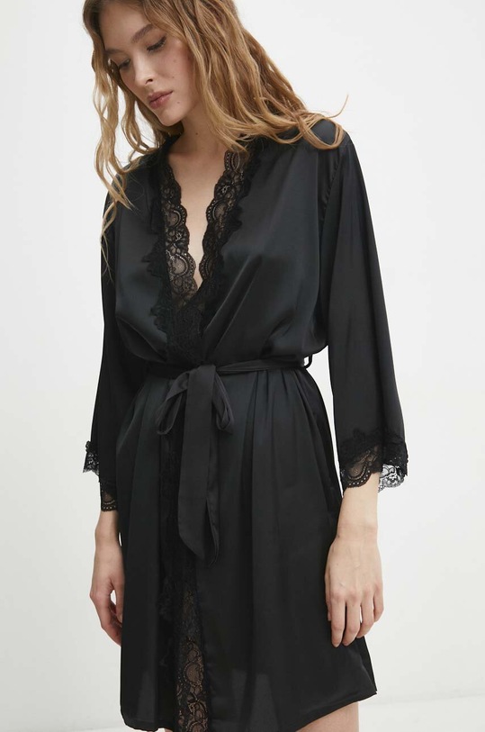 Answear Lab szlafrok tkanina czarny 20224.cdb