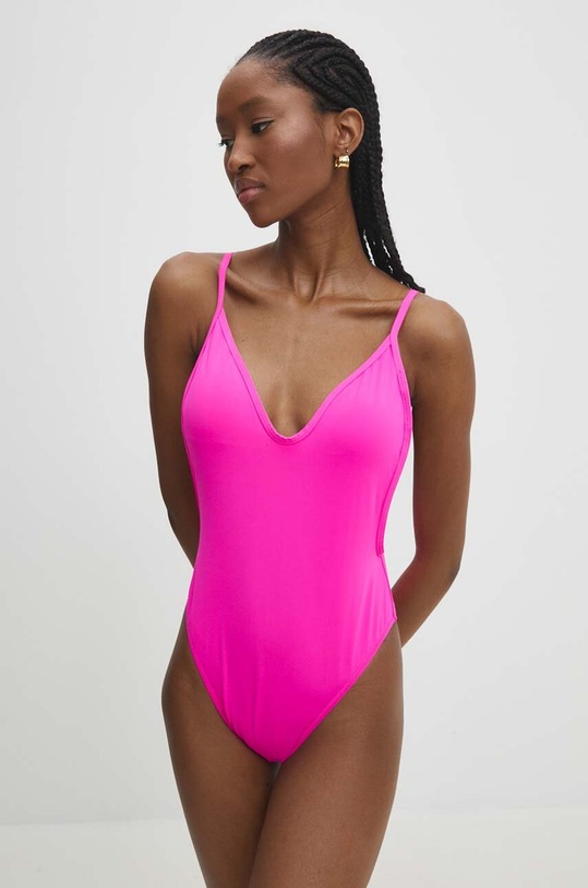 Answear Lab jednoczęściowy strój kąpielowy lekko usztywniana różowy 35001.HWK