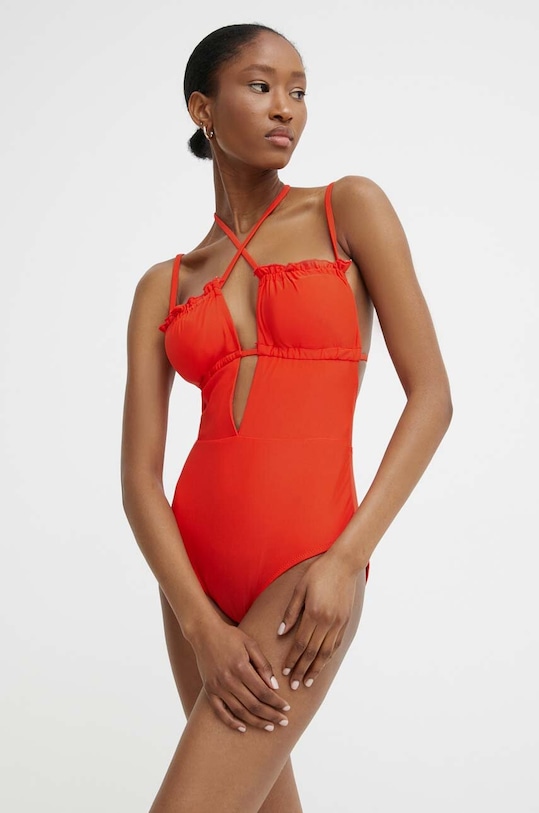 Jednodílné plavky Answear.LAB jemně vyztužené oranžová hhb319.fh