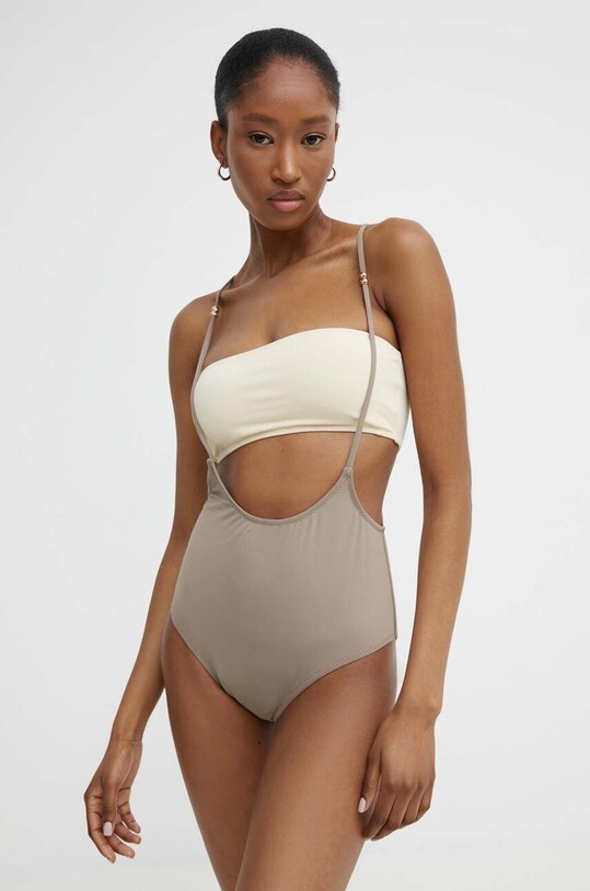 Μαγιό δύο τεμαχίων Answear.LAB χωρίς μεταλλικές μπανέλες μπεζ hwd618.fh