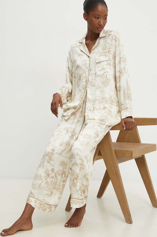 Answear.LAB piżama tkanina beżowy 4261..cdb