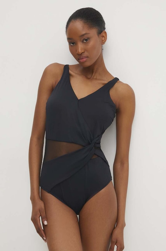 Answear.LAB jednoczęściowy strój kąpielowy bez fiszbinów czarny vw1547.fh