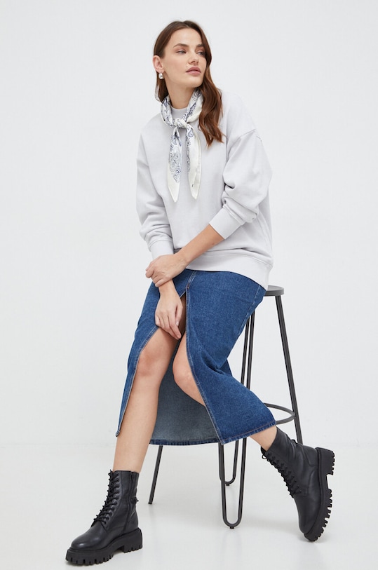 Answear Lab bluza bawełniana bawełna szary MC1MC2.TWK