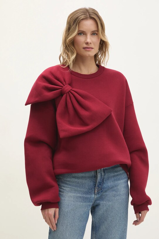 Answear Lab bluza uni burgundia L7040.HWK