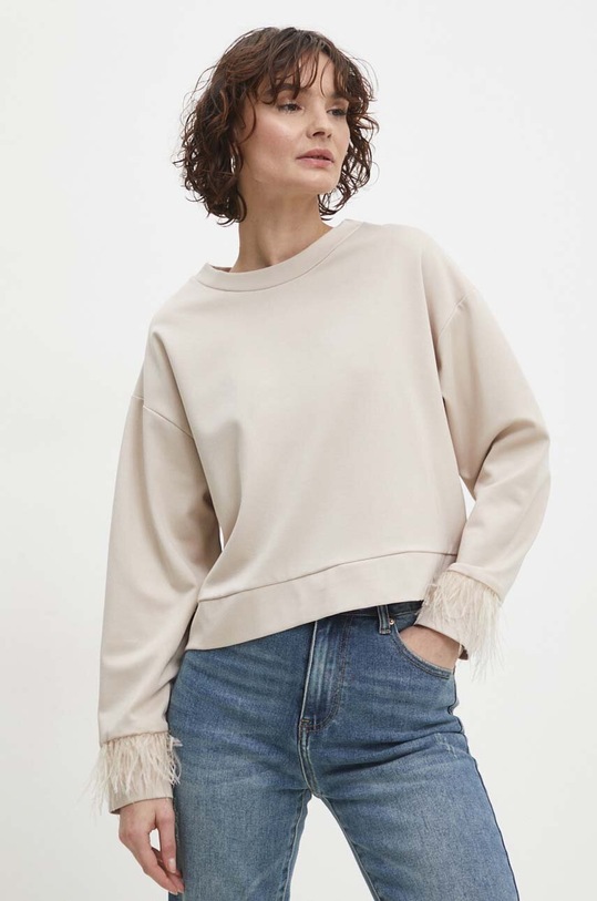 Answear Lab bluza aplikacja beżowy 91150.IKK