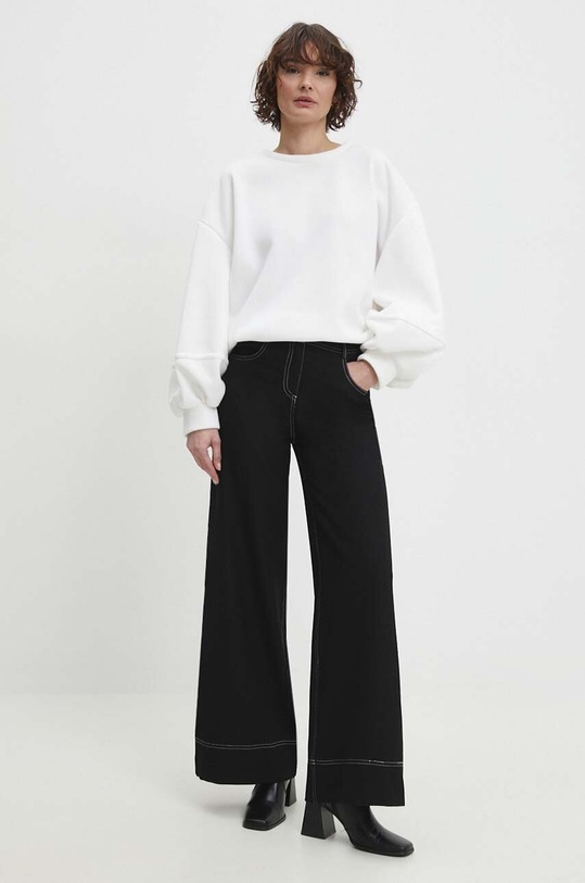 Βαμβακερή μπλούζα Answear.LAB 93880.fjs λευκό WW24