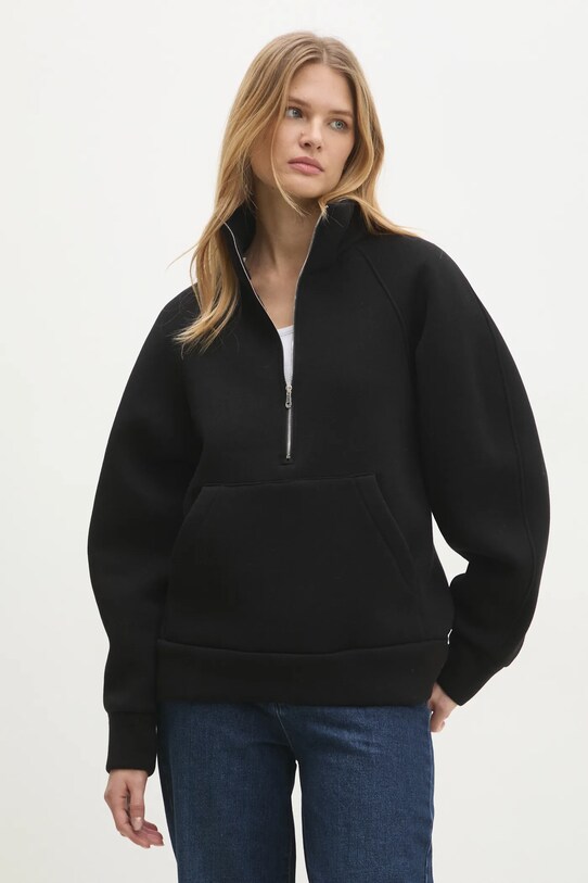 Mikina Answear.LAB bez kapucne čierna 92770.IKK
