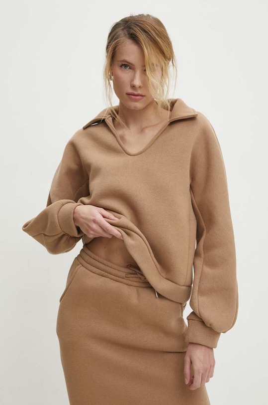 Odzież Answear Lab komplet - bluza i spódnica 23254.HWK brązowy
