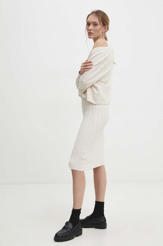 Answear Lab rochie și cardigan tricotaj bej QQ8233.1HWK