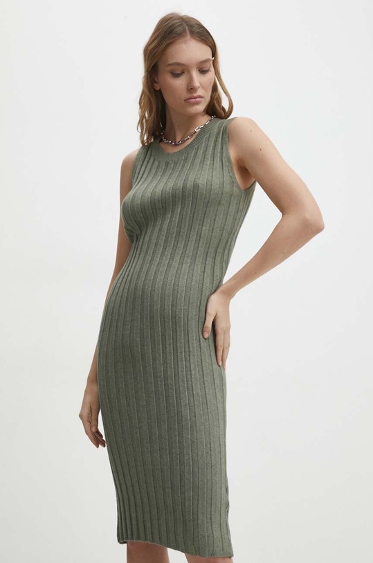 Answear Lab rochie și cardigan QQ8233.1HWK verde WW24