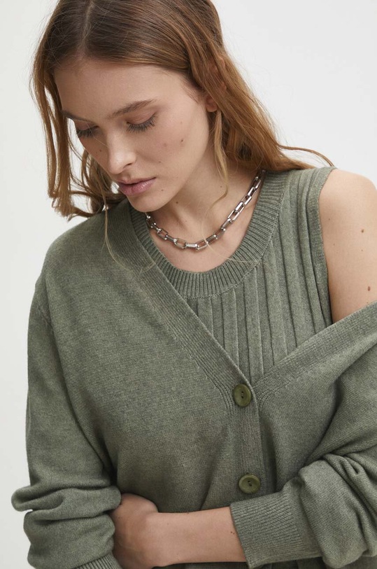Answear Lab rochie și cardigan QQ8233.1HWK verde
