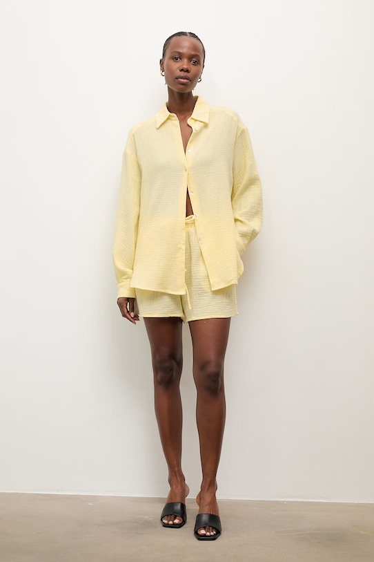 Answear.LAB compleu de femei din bumbac 15240.15335.fh galben WS25