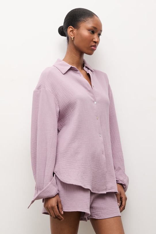 Answear.LAB komplet damski bawełniany WW24-DKD00W fioletowy WS26