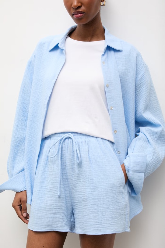 Odzież Answear.LAB komplet damski bawełniany WW24-DKD00W niebieski