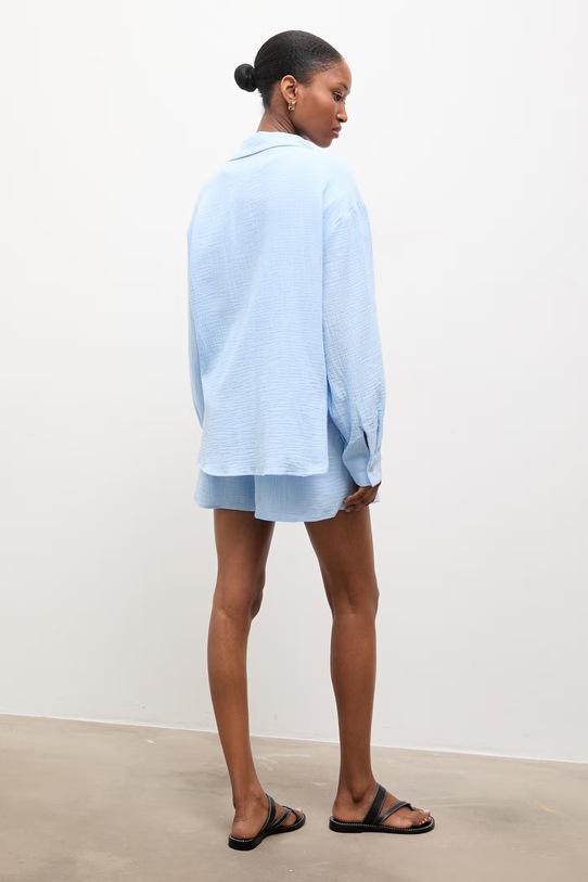 Answear.LAB komplet damski bawełniany niebieski WW24-DKD00W