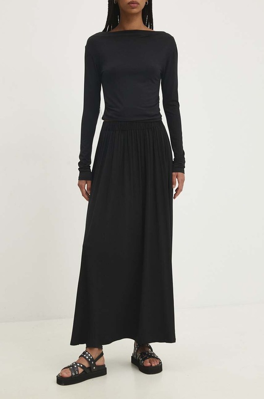Answear Lab komplet- longsleeve i spódnica czarny 5088ab.iw