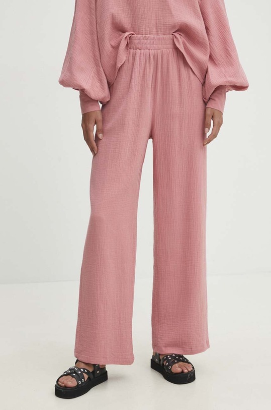 Answear Lab bluzka i spodnie bawełniane różowy 8873a.fh
