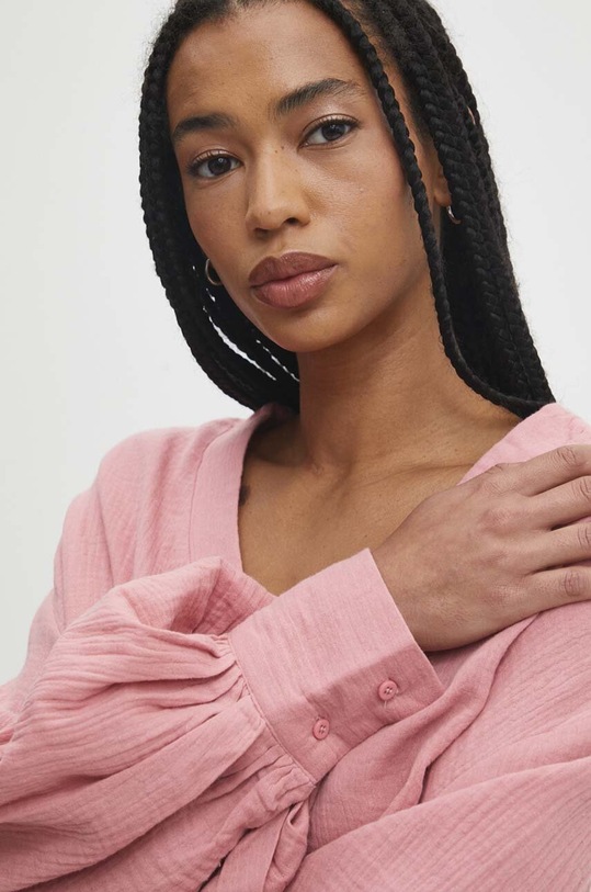 Answear Lab bluzka i spodnie bawełniane 8873a.fh różowy