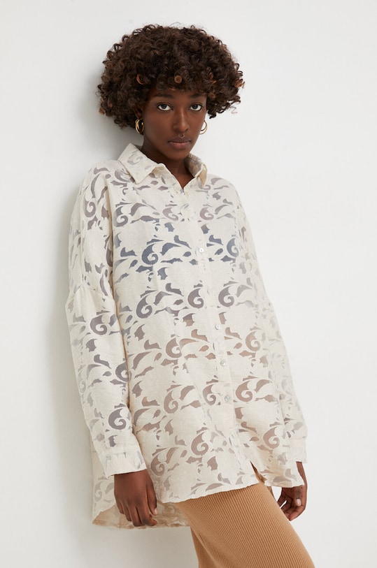 Сорочка Answear.LAB візерунок бежевий 33432.TKK