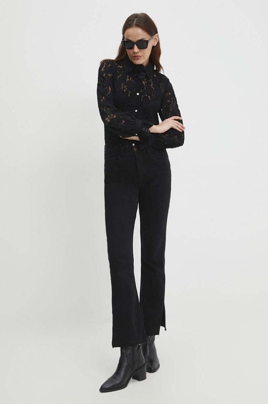 Košile Answear.LAB Q002.HWK černá WW24