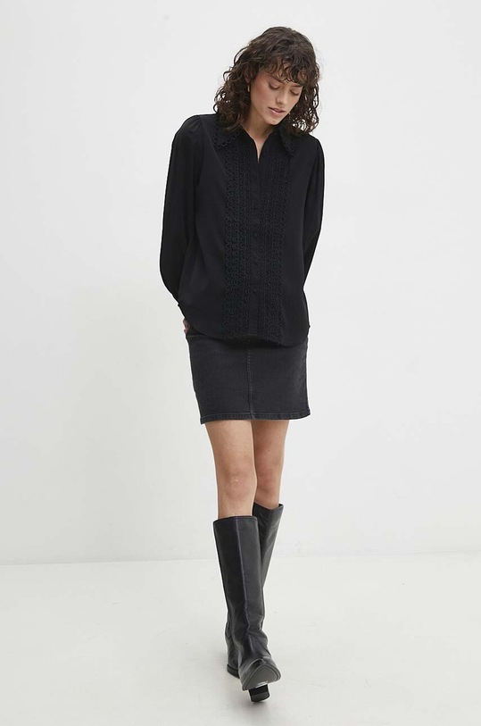 Košulja Answear.LAB mfs13009.iw crna WW24