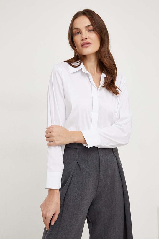 Answear Lab cămașă din bumbac lung alb 2195.idb