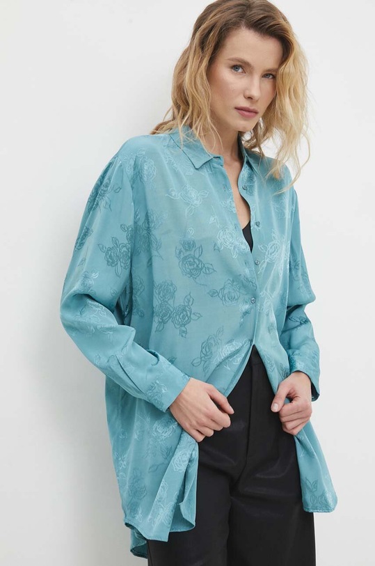 Πουκάμισο Answear.LAB τιρκουάζ 33464.TKK