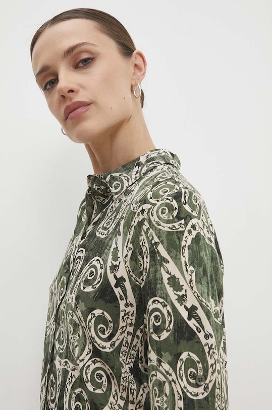 Answear Lab cămașă verde 80563.HWK