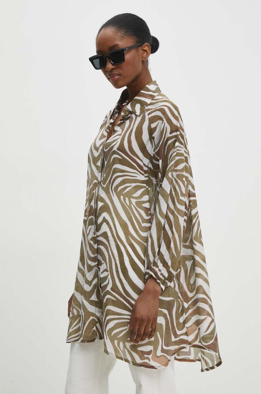 Košile Answear.LAB dlouhý zelená QED3165.gdb