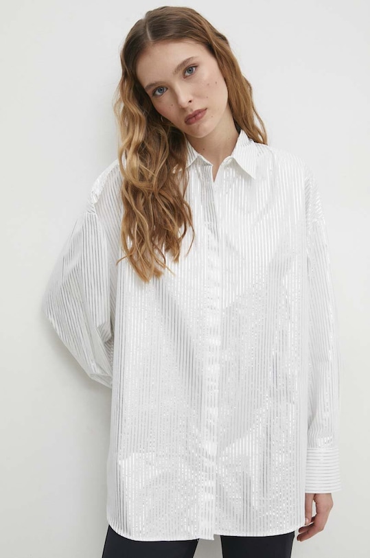 Bavlněná košile Answear.LAB pruhy bílá 24y11679.tdb