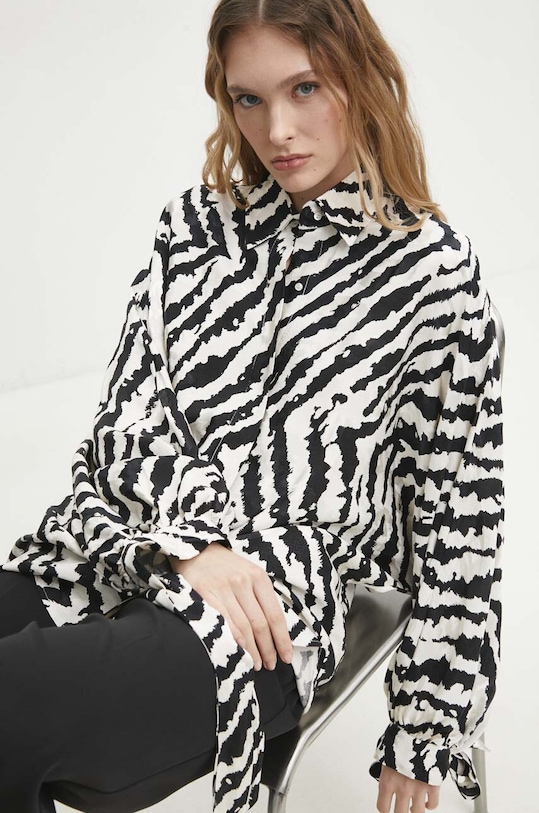 Answear Lab cămașă lung negru 33752.th