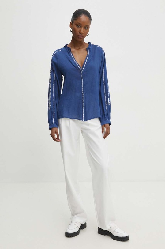 Bavlněná košile Answear.LAB MA837.HWK modrá WW24