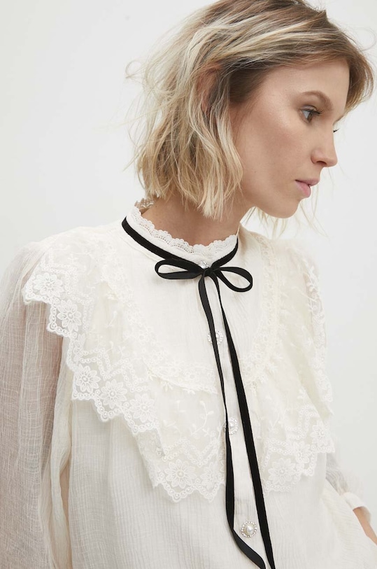 Answear Lab cămașă lung bej A21882.HWK