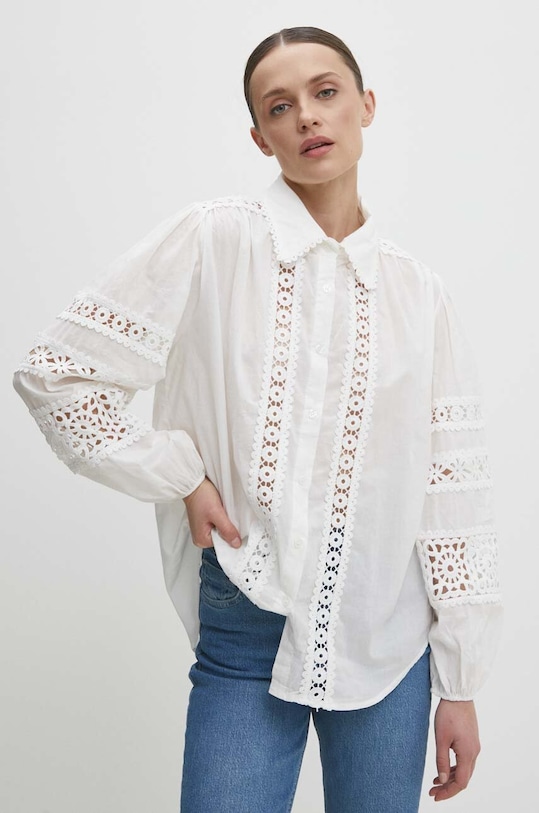 Košile Answear.LAB hladký bílá 380989.iw