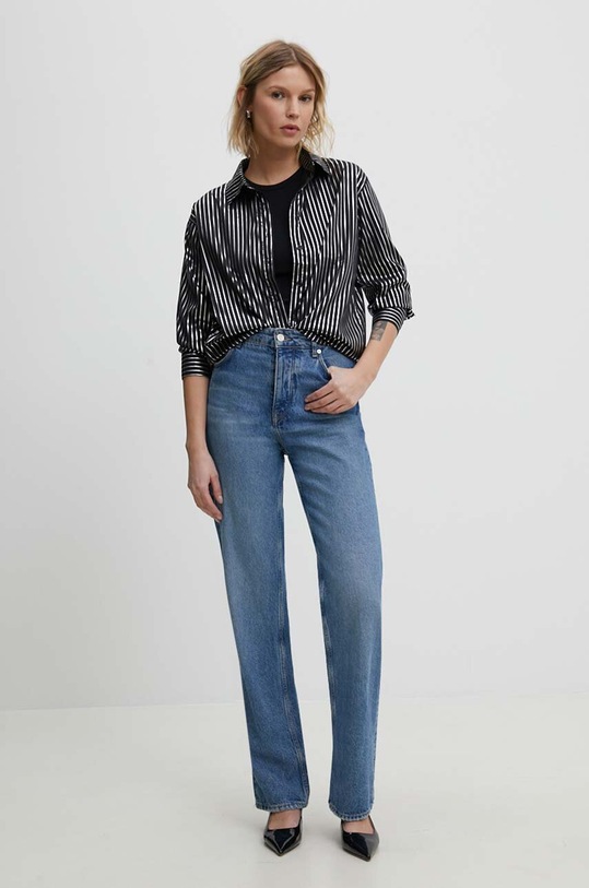 Answear Lab cămașă din bumbac kdd06k.tjs negru WW24