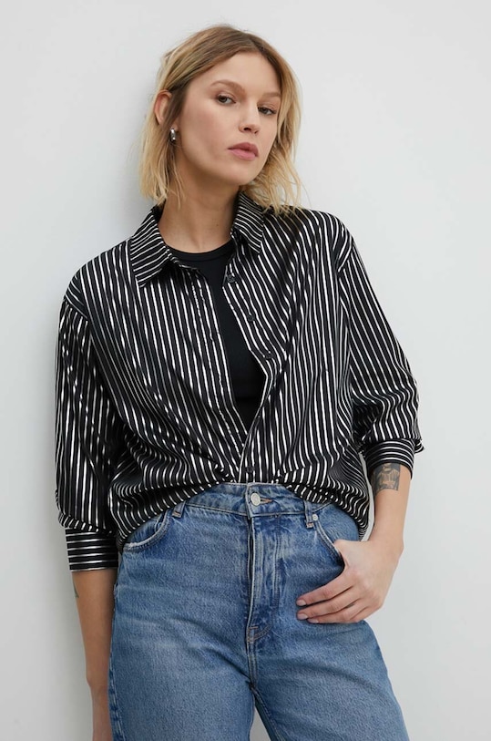 Îmbrăcăminte Answear Lab cămașă din bumbac kdd06k.tjs negru