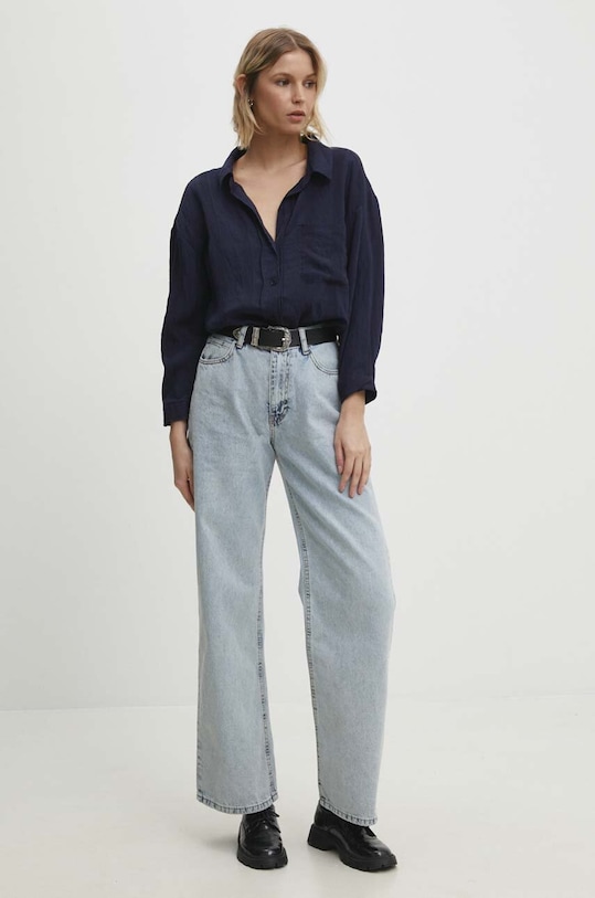 Odzież Answear Lab koszula KDD06M.TJS granatowy