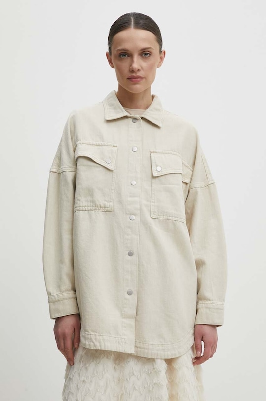 Džínová košile Answear.LAB riflovina béžová l21065.FKK