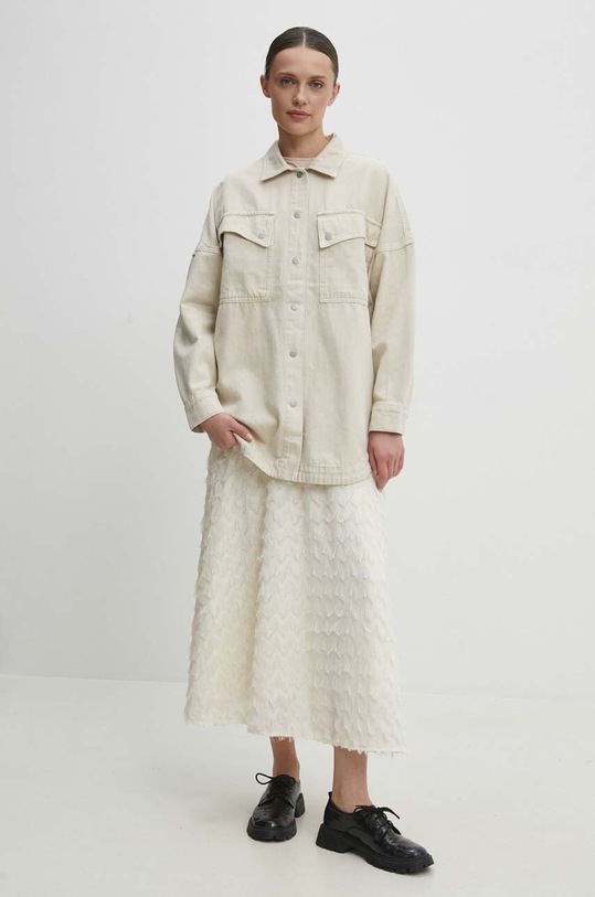 Džínová košile Answear.LAB l21065.FKK béžová WW24