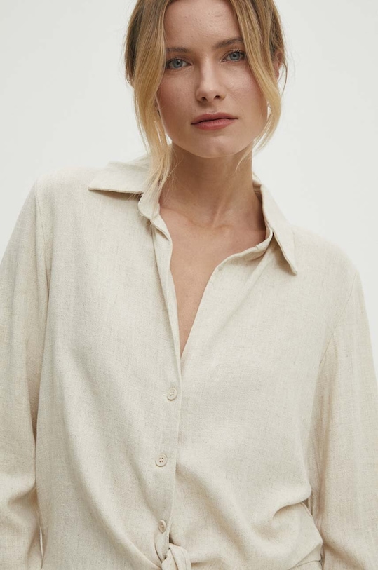 Answear Lab koszula z lnem beżowy SJD92690.HWK