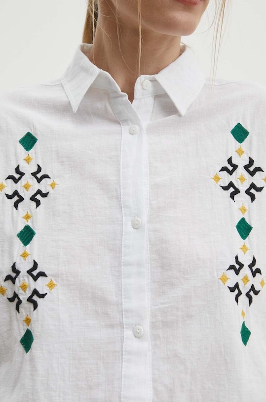 Answear Lab koszula z lnem 4440.th biały