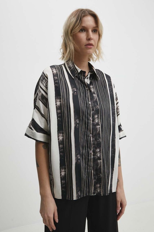 Answear.LAB koszula bawełniana wzorzyste beżowy ali.kdd088.tjs