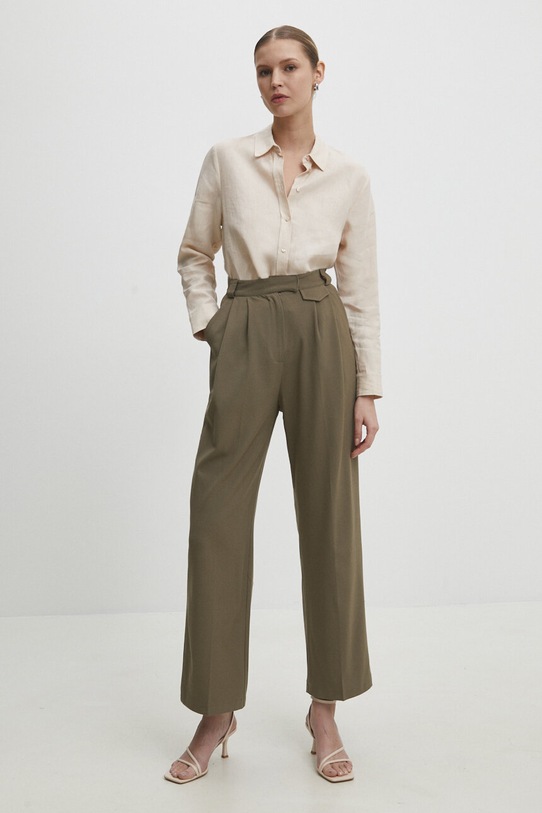 Answear Lab koszula lniana ali.kdd089.tjs beżowy WW24